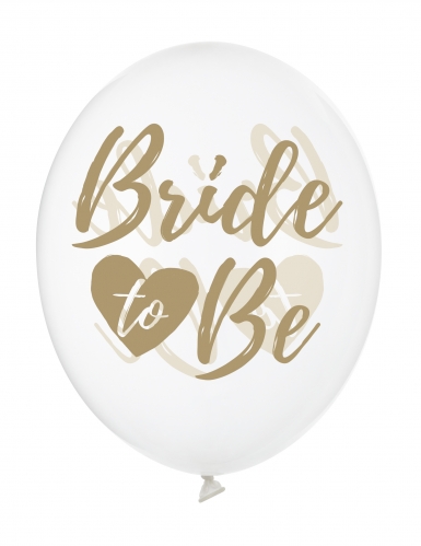 6 ballons transparents bride to be doré 30 cm pour décoration evjf