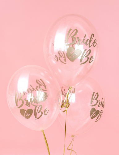 6 ballons transparents bride to be doré 30 cm pour décoration evjf