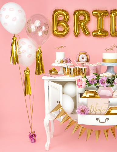 6 ballons transparents bride to be doré 30 cm pour décoration evjf