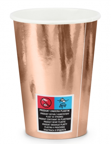 6 gobelets en carton rose gold she said yes 220 ml evjf