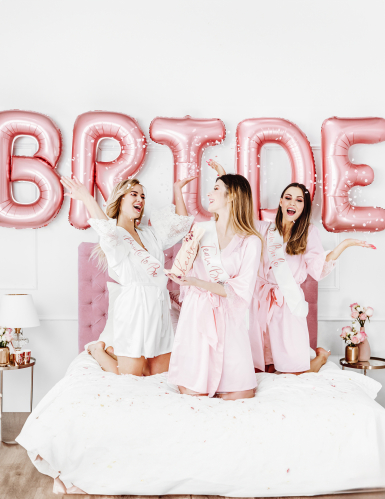 5 ballons lettres bride rose gold 280 x 86 cm pour evjf