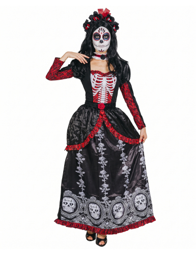 Déguisement robe longue Dia de los muertos femme