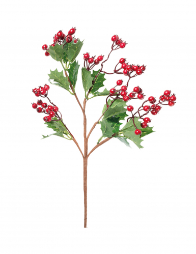 Branche de houx avec baies 48 cm décoration noël