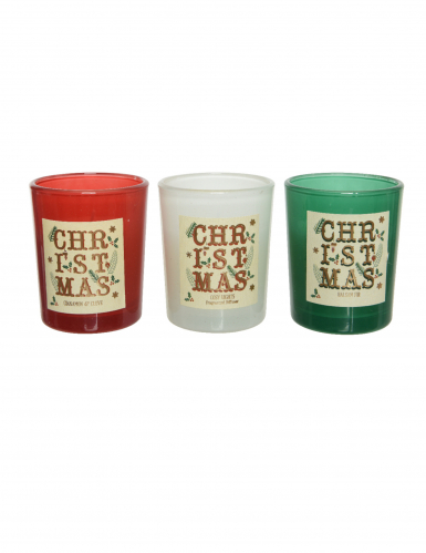 Coffret 3 bougies parfumées senteur de Noël, 6 cm