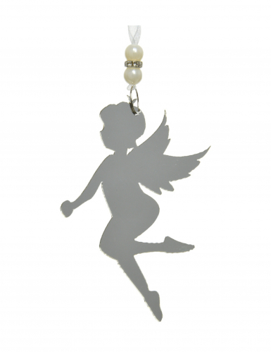Suspension fée argentée 12 cm, décoration de Noël