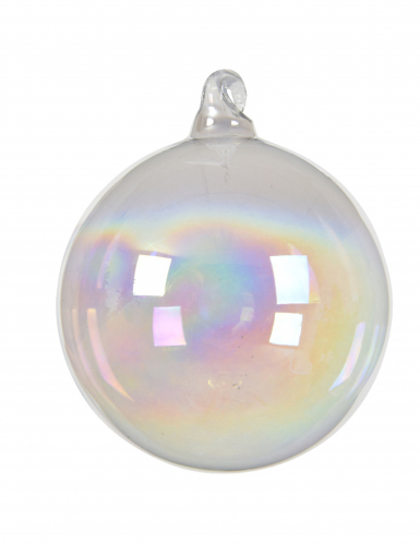 3 boules en verre irisé 8 cm pour sapin