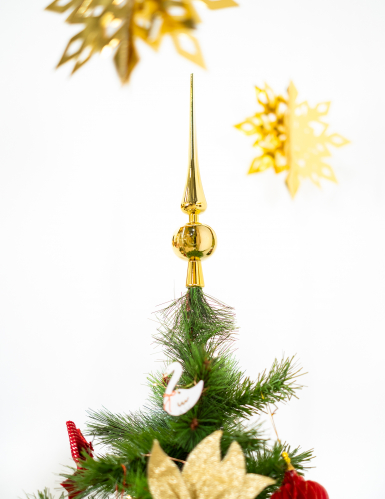 Cimier pour sapin or 28 cm en forme de pic