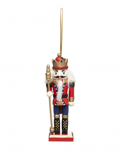 Suspension casse noisette de Noël en bois 12 cm soldat traditionnel