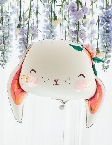 Ballon aluminium lapin mignon 65 x 55 cm hélium et air