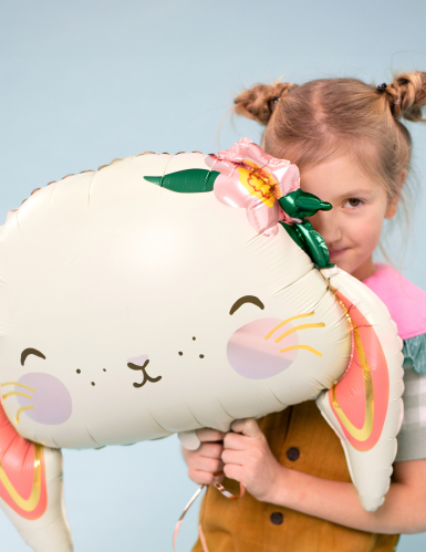 Ballon aluminium lapin mignon 65 x 55 cm hélium et air