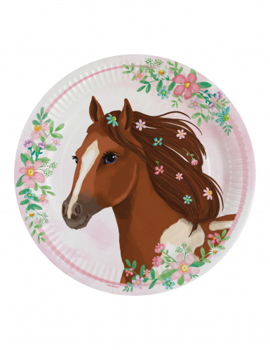 8 assiettes en carton joli cheval 23 cm anniversaire