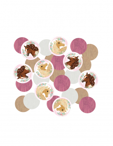 Confettis joli cheval 14g pour table anniversaire