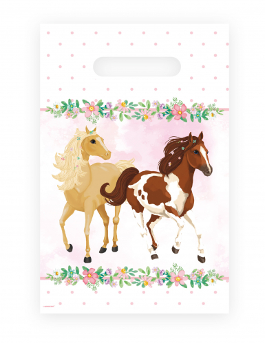 8 sacs cadeaux joli cheval 23 x 16 cm anniversaire équitation