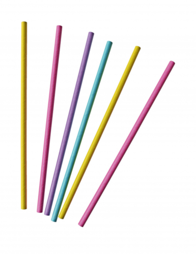 30 pailles en carton couleur néon 19,7 cm assorties