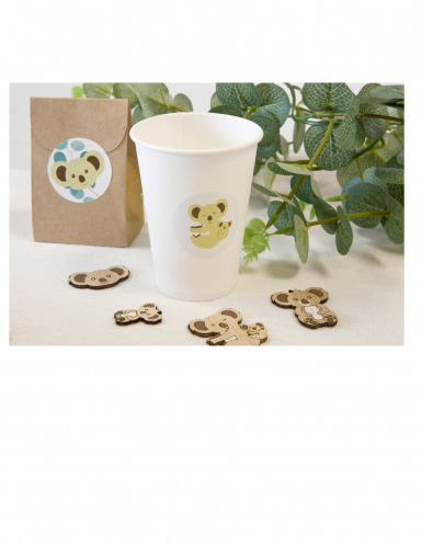 12 stickers koala ronds 4 cm