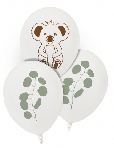 8 ballons en latex koala et eucalyptus 25 cm
