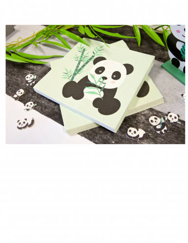 20 serviettes en papier panda 33 x 33 cm vert pastel