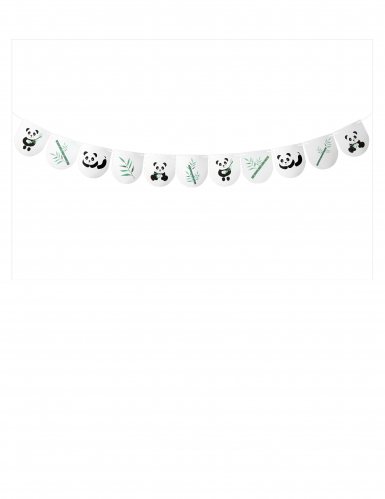 Guirlande de 11 fanions panda 3 m anniversaire et bambou