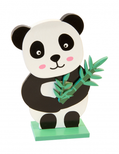 Centre de table panda en bois 13,5 x 10 cm