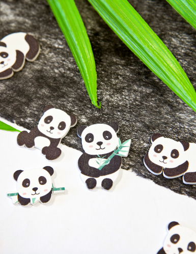 12 confettis en bois panda environ 3 cm décoration de table