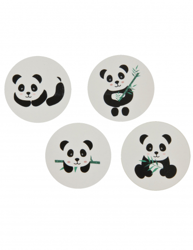 12 stickers panda 4 cm autocollants ronds