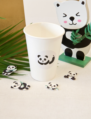 12 stickers panda 4 cm autocollants ronds