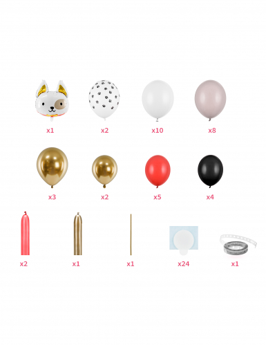 Bouquet de ballons chien 155 x 83 cm kit 64 pièces
