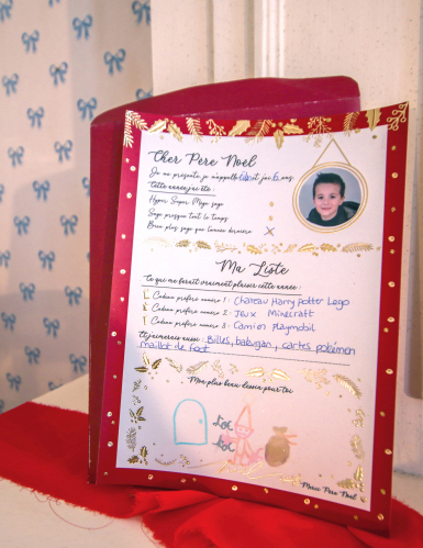 Grande lettre au Père-Noël avec enveloppe Holly Christmas 21 x 28,5cm à remplir