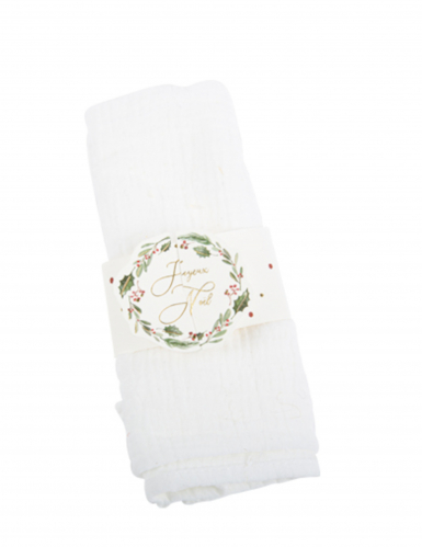 8 ronds de serviettes joyeux Noël tradi chic rouge et or