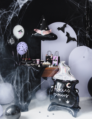 Ballon en aluminium géant chaudron 64 x 109 cm hocus pocus iridescent