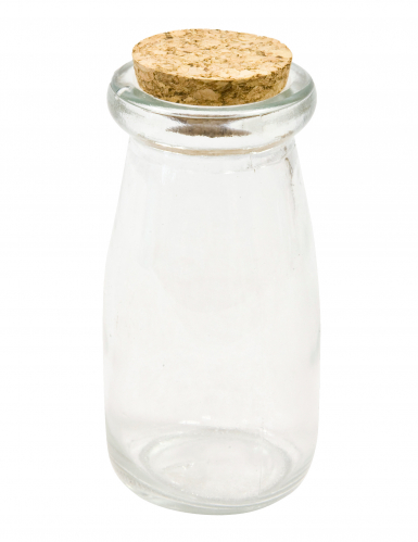 Bouteille avec bouchon liège en verre 9.5 cm