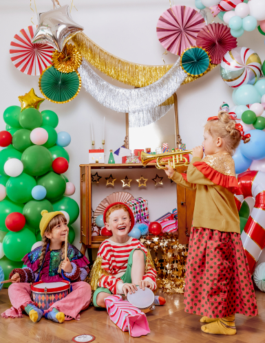 3 rosaces de Noël en carton 26, 35, 43 cm, suspensions festives