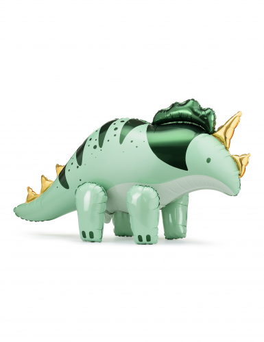 Ballon aluminium dinosaure tricératops 93 x 49 cm vert et doré