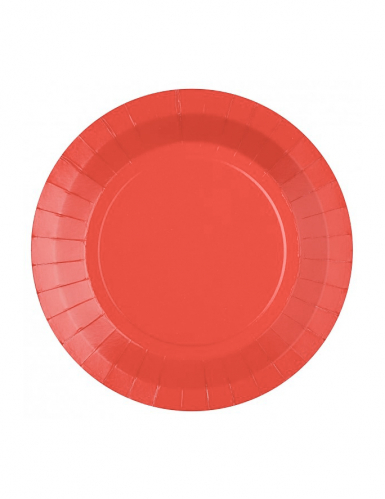 10 petites assiettes en carton rouge 17.5 cm pour dessert
