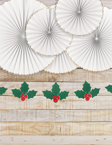 Guirlande houx de noël 3m en carton