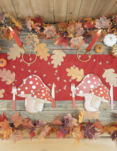 8 assiettes en carton champignon rouge et blanc 23 cm à pois