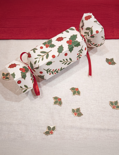 Confettis de table houx de Noël en papier vert 10g