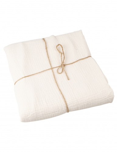Nappe en gaze de coton crème 130 x 240 cm style bohème
