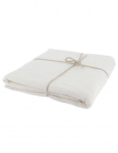 Nappe en gaze de coton crème 130 x 240 cm style bohème