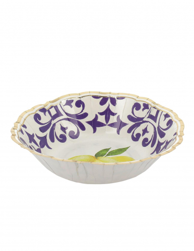 8 Bols en carton bleu roi Citrons Dolce Vita 13,5 cm