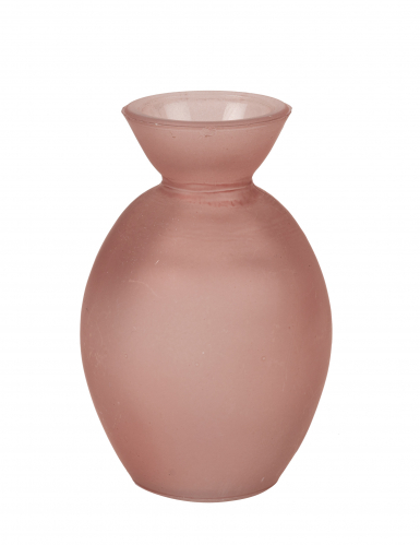 Vase verre rose 150ml finition givrée