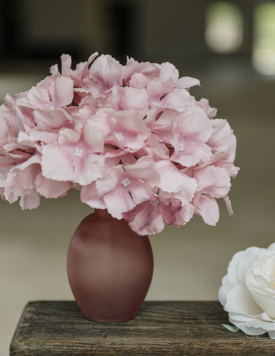 Vase verre rose 150ml finition givrée