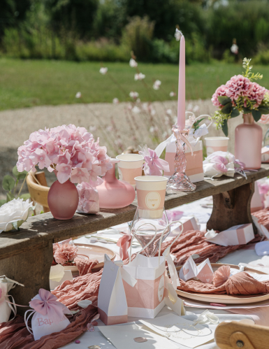 Vase verre rose 150ml finition givrée