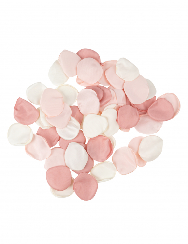60 pétales satin ivoire, rose et vieux rose 3,5cm pour décoration