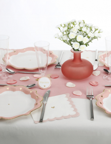 60 pétales satin ivoire, rose et vieux rose 3,5cm pour décoration