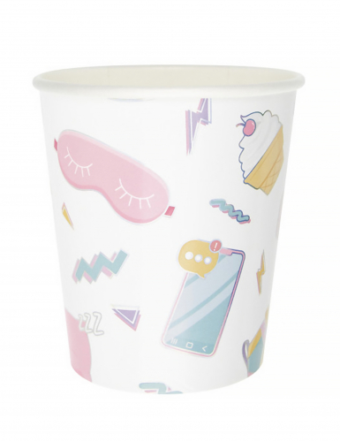 8 gobelets pyjama party 200 ml motifs girly