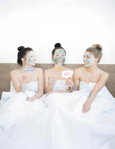 8 accessoires photobooth pyjama party girly en carton