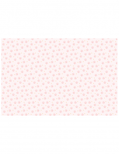 Nappe en papier pattes de chat 180 x 120 cm rose anniversaire