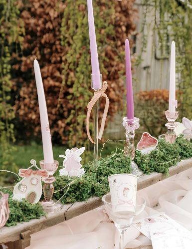 6 décorations à poser fée papier rose pastel de 6,8 à 10 cm univers enchanté