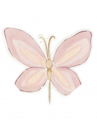10 serviettes fée papier rose pastel et lilas 33 x 33 cm motif papillon